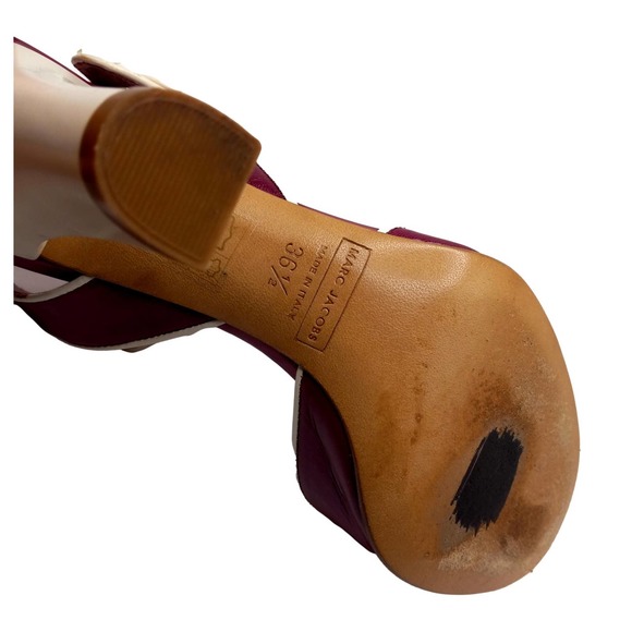 Marc Jacobs Magenta Pink Orange White Piping Heeled Sandal European 36.5… - Picture 10 of 14